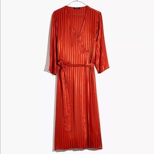 Madewell Satin Robe Wrap Dress